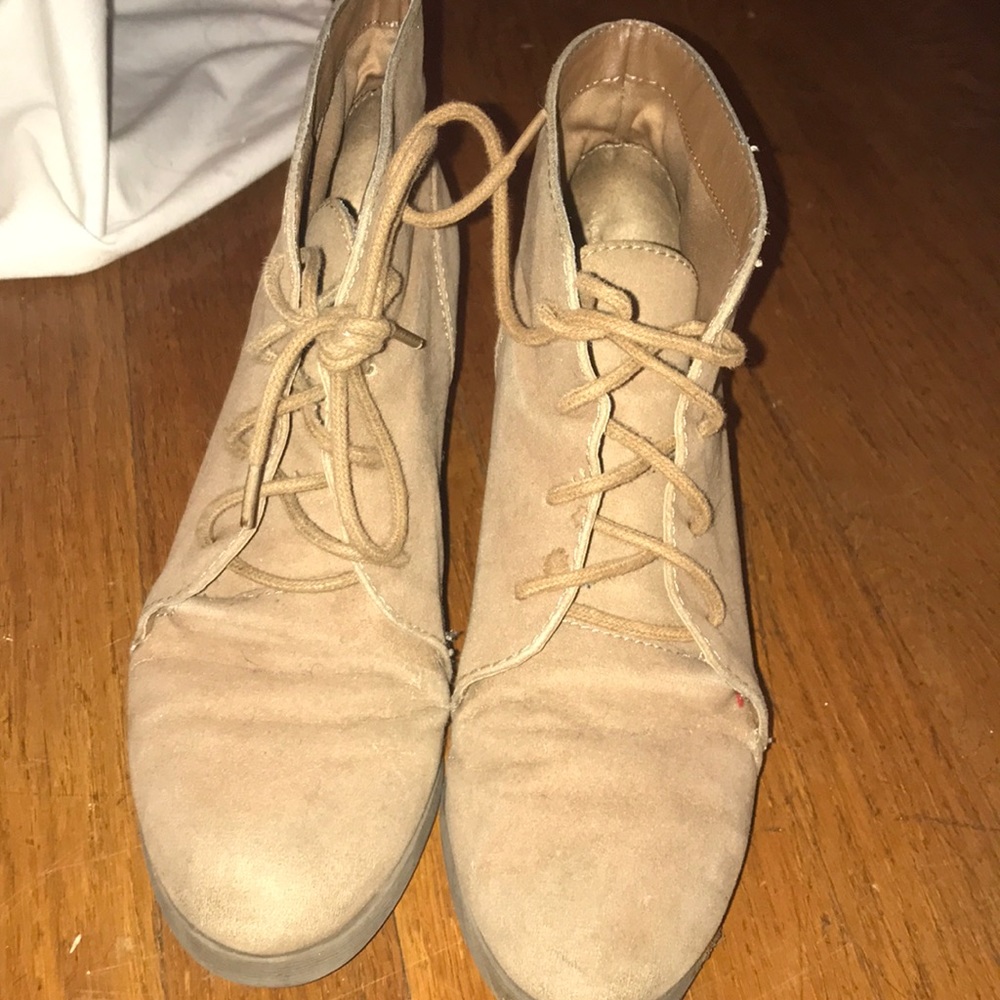 Tan heel booties